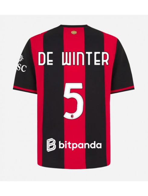 Moški Nogometna dresi replika AC Milan Koni De Winter #5 Domači 2026-27 Kratek rokav Moški Nogometna dresi replika AC Milan Koni De Winter #5 Domači 2026-27 Kratek rokav
